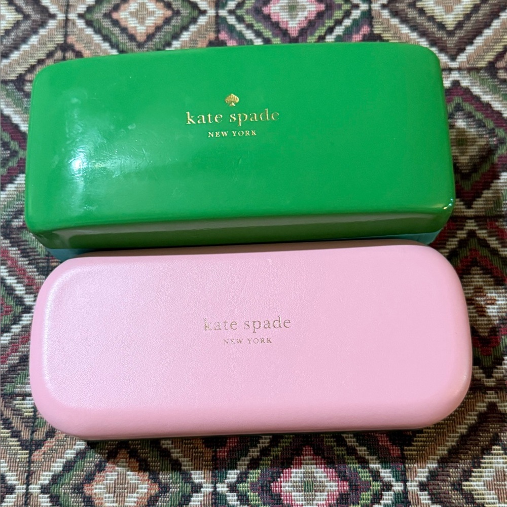 Kate Spade  Green and Pink Lot of 2 Eyeglasses Cases